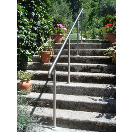 Rampe d'accès inox en kit avec BAGUE pour escalier, terrasse ou plateforme : qualité et prix !