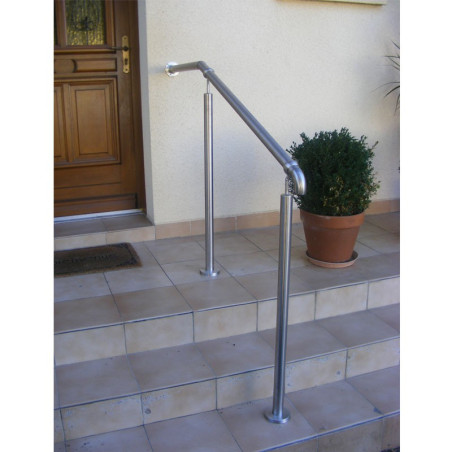 Rampe d'accès inox en kit avec BAGUE pour escalier, terrasse ou plateforme : qualité et prix !