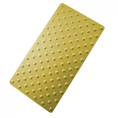 Dalle podotactile, bande d'éveil à la vigilance en aluminium JAUNE OR 800 x 420 mm
