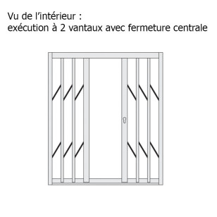Exécution à 2 vantaux avec ouverture centralisée sur grille de défense XL Sécurit