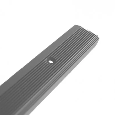 Nez de marche aluminium antidérapant pour escalier, longueur 2 mètres, couleur ALU NATUREL, à visser