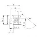Support de lisse ø 12 mm transversal inox 304 brossé pour support plat 1