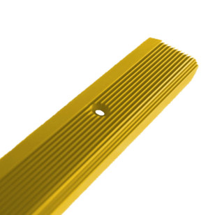 Nez de marche aluminium antidérapant pour escalier, longueur 2 mètres, couleur OR, à visser