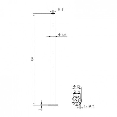 Poteau de rampe escalier inox à personnaliser avec un support de main courante Poteau de rampe escalier inox à personnaliser avec un support de main courante