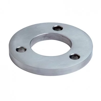 Contre-platine ø 100 mm épaisseur 6 mm 3 trous de 11 mm trou central 43 mm en inox 304 brossé
