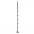 Poteau rond 42,4 mm de garde corps inox 6 lisses pose sur le dessus 0
