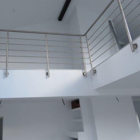Garde corps inox en kit 5 barres à l'anglaise : rampe escalier, terrasse, balcon, mezzanine