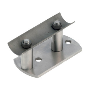 Platine de fixation rectangulaire arrondie pour tube rond inox ø 42,4 mm