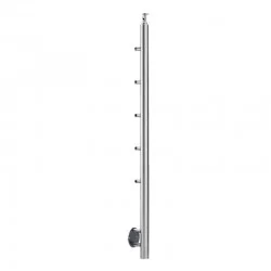 Poteau garde corps 5 barres à l\'anglaise inox 304 déport du mur 45 mm tranche de dalle plus de 15 cm
