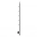 Poteau rond de garde corps inox 5 barres à l'anglaise inox 304 brossé 0