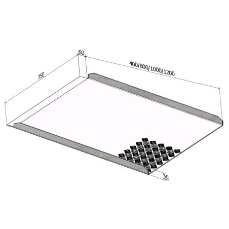Main courante d'accès ERP PMR amovible longueur 1000 mm en aluminium larmé antidérapant