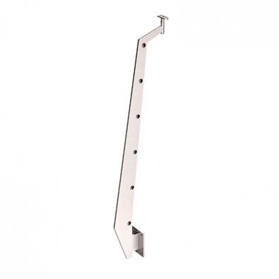 Poteau plat et design pour 6 lisses pose latérale en inox 316 poli miroir