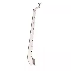 Poteau plat et design pour 9 lisses pose latérale en inox 304 brossé