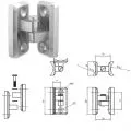 Charnière inox pour portillon inox sur tube 42,4 mm 1