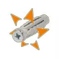 Cheville universelle matériaux pleins ou creux 8X40 mm avec collerette 2