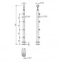 Poteau ø42,4 mm,  bague et 4 supports de lisses ø12 mm inox 304 brossé 1