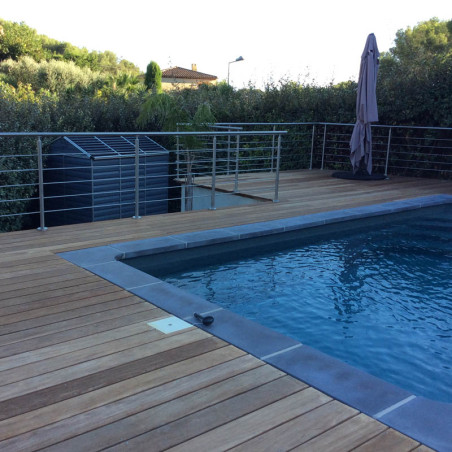 Garde corps à 5 barres en inox en kit à la française : rampe escalier, terrasse, balcon, mezzanine