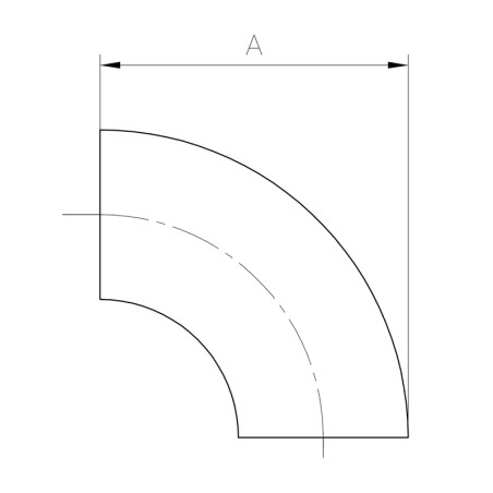 Coude à 90° inox 304 brossé à souder diamètre 33,7 x 2 mm