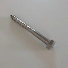 Tirefonds inox 8 x 120 mm pour fixation de poteau de garde corps inox dans le bois