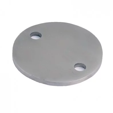 Platine à souder ronde inox 304 diamètre 70 mm épaisseur 4 mm 2 trous de 9 mm