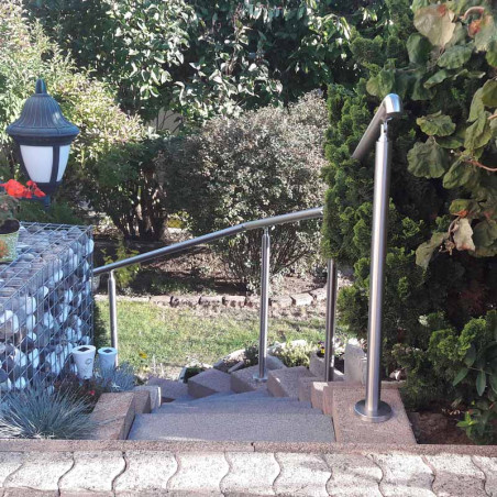 Rampe d'escalier sur poteaux, en kit, en inox 304 brossé