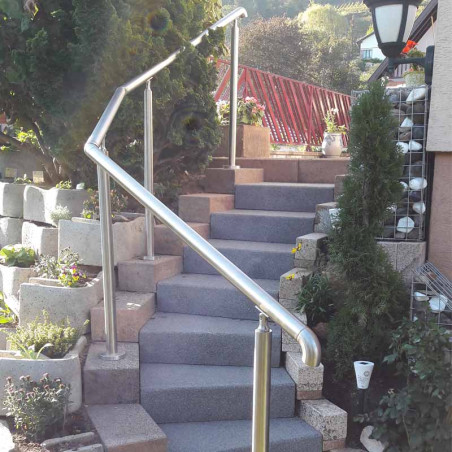 Rampe d'escalier sur poteaux, en kit, en inox 304 brossé