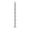 Poteau départ de garde corps inox 6 câbles laqué RAL 7016 - avec serre câbles, tendeurs intégrés et cache platine