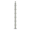 Poteau de milieu de garde corps inox 6 câbles laqué RAL 7016 avec serre câbles et cache platine