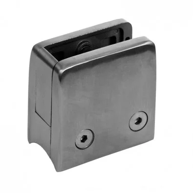 Pince à verre carrée et entretoise de sécurité amovible sur tube ø42,4 mm inox 304 verre 8 mm