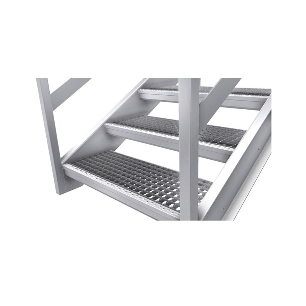 Marche D'escalier En Grille Acier Galvanisé 700x270 Mm - Antidérapante R11, Maille 30/30 Mm, Charge 5 KN/m²