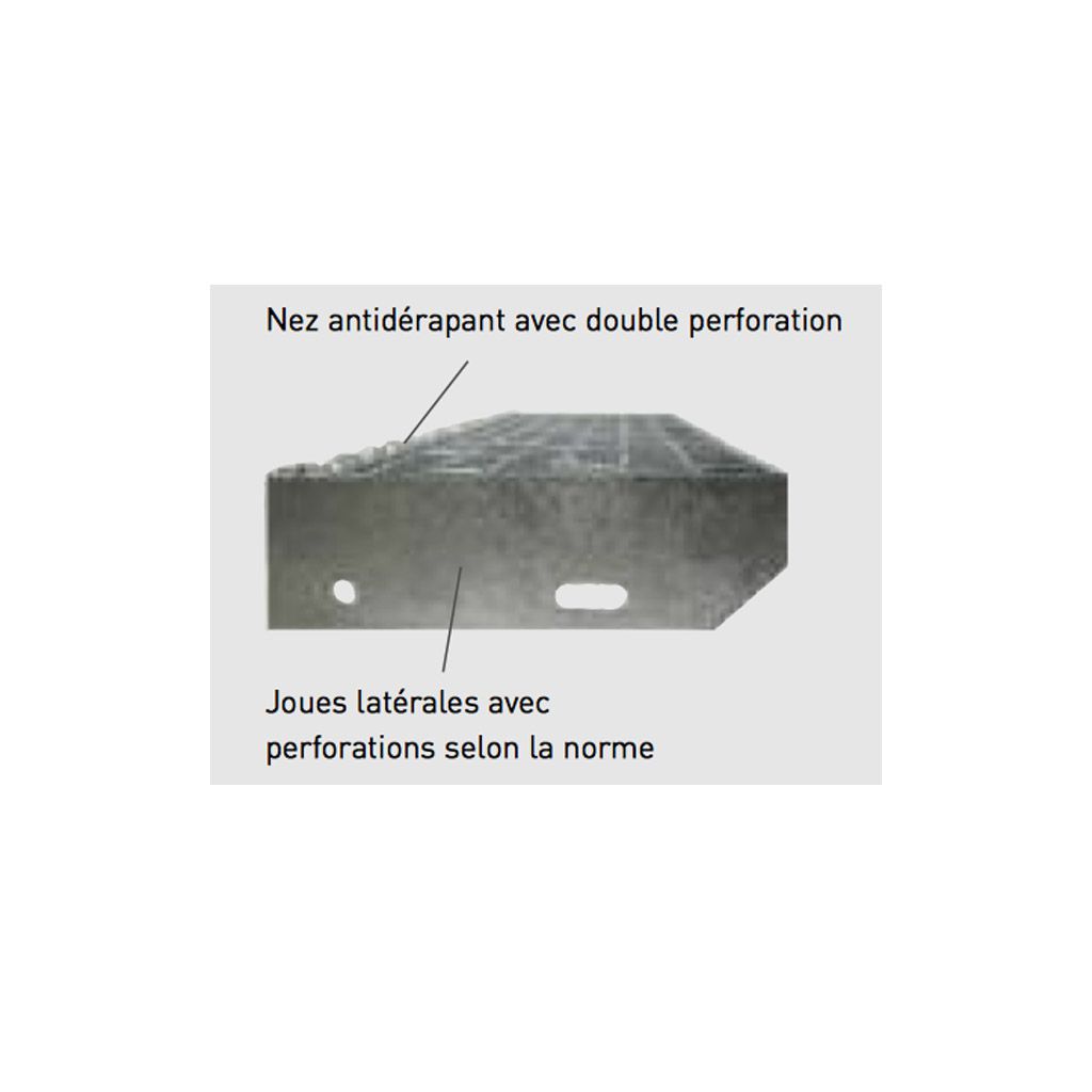 Scala A Griglia In Metallo Zincato, 700x270 Mm, Maglia 30x30 Mm - Antiscivolo, Resistente Alle Intemperie, Per Interni Ed Esterni