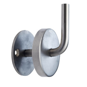 Support mural de main courante inox 316 brossé, platine ou bague au choix, avec cache platine