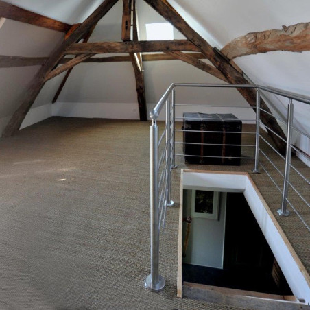 Garde corps inox en kit 5 BARRES à la française : pour terrasse, balcon ou mezzanine