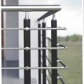 Poteau inox laqué (COULEUR AU CHOIX) de garde corps 5 lisses à la française 2