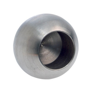 Terminaison boule de lisse de garde corps 12 mm inox 316 brossé Ø 20  mm, à coller