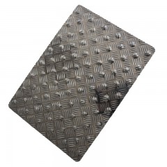 Dalle podotactile, bande d'éveil à la vigilance en aluminium GRAIN DE RIZ 800 x 420 mm