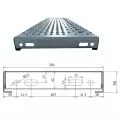 Marche acier galvanisé ERP 900 x 330 mm avec trous emboutis nez antidérapant à contraste visuel 1