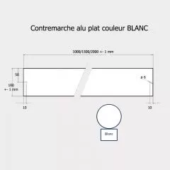 Contremarche aluminium 100 x 2000 BLANC recoupable
