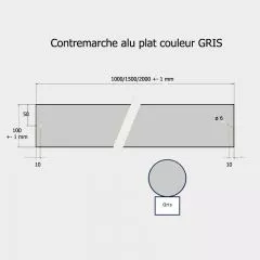 Contremarche aluminium 100 x 1500 mm GRIS recoupable