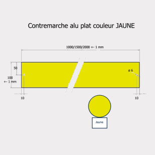 Contremarche aluminium 100 x 1500 mm JAUNE recoupable