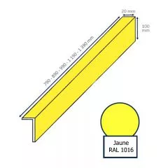 Contremarche cornière 1000 x 100 x 20 mm JAUNE avec adhésif fixation sous la marche