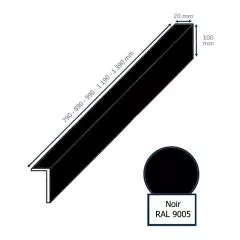 Contremarche cornière 1000 x 100 x 20 mm NOIRE avec adhésif fixation sous la marche