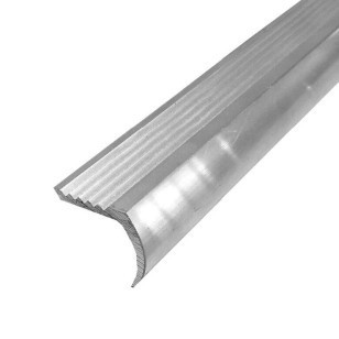 Nez de marche arrondi antidérapant aluminium, pour escalier longueur 2 mètres