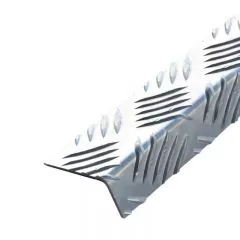 Nez de marche aluminium larmé antidérapant pour escalier, 50 x 30 mm longueur 1,5 mètre