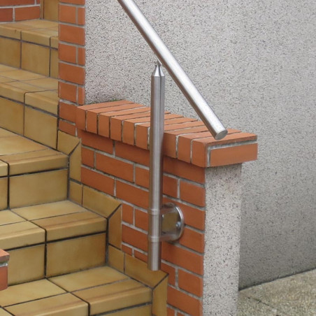 Main courante inox pose latérale sur muret en kit