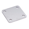 Platine carrée à souder 100 x 100 mm épaisseur 6 mm 4 trous de 11 mm en inox 304 brossé 0