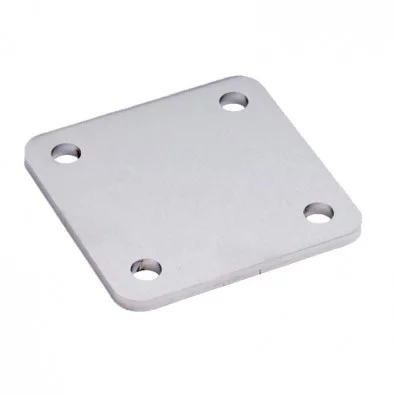 Platine carrée à souder 120 x 120 mm épaisseur 8 mm 4 trous de 13 mm en inox 304 brossé