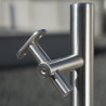 Poteau double main courante rampe ERP PMR pose au sol en inox 304 brossé 8
