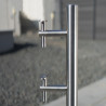 Poteau double main courante rampe ERP PMR pose sur le côté en inox 304 brossé 5