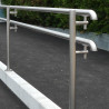 Poteau double main courante rampe ERP PMR pose au sol en inox 304 brossé 13